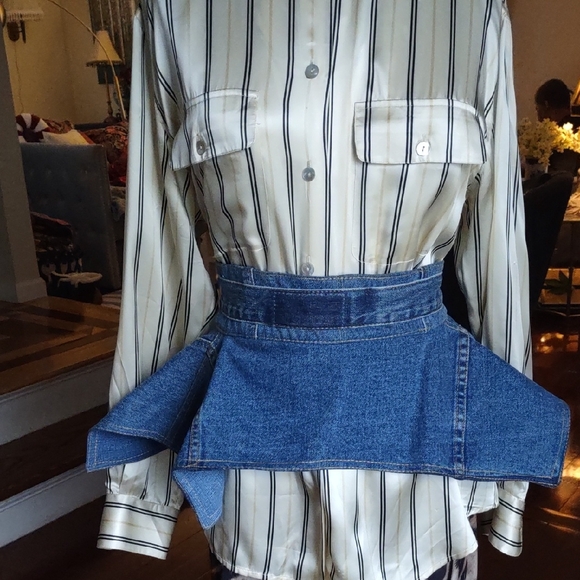 Accessories - Handcrafted Denim Peplum. Made With Upcycled Denim. One-of-a-kind Piece